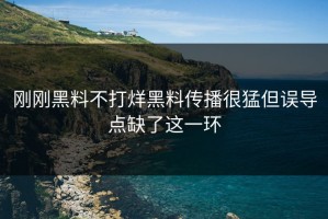 刚刚黑料不打烊黑料传播很猛但误导点缺了这一环