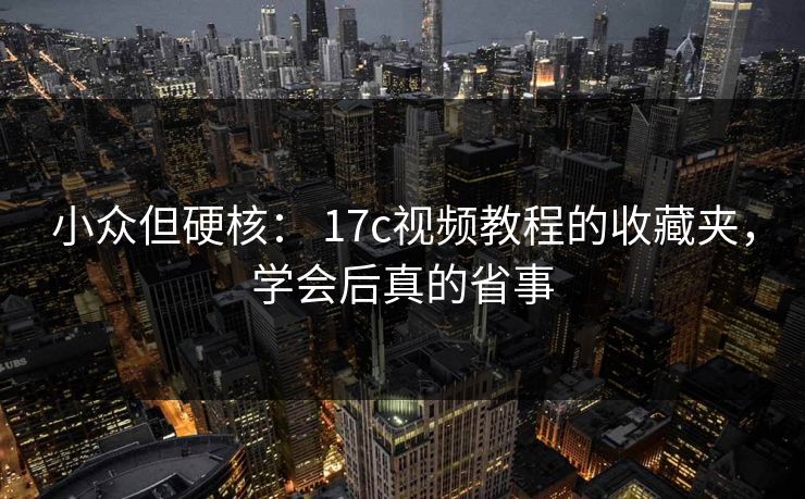 小众但硬核： 17c视频教程的收藏夹，学会后真的省事