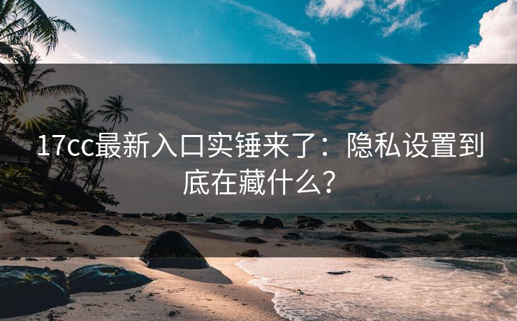 17cc最新入口实锤来了：隐私设置到底在藏什么？