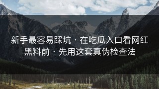新手最容易踩坑 · 在吃瓜入口看网红黑料前 · 先用这套真伪检查法