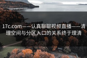 17c.com——认真聊聊视频直播——清理空间与分区入口的关系终于理清