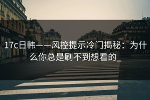17c日韩——风控提示冷门揭秘：为什么你总是刷不到想看的_