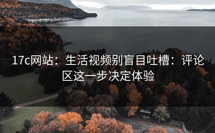 17c网站：生活视频别盲目吐槽：评论区这一步决定体验