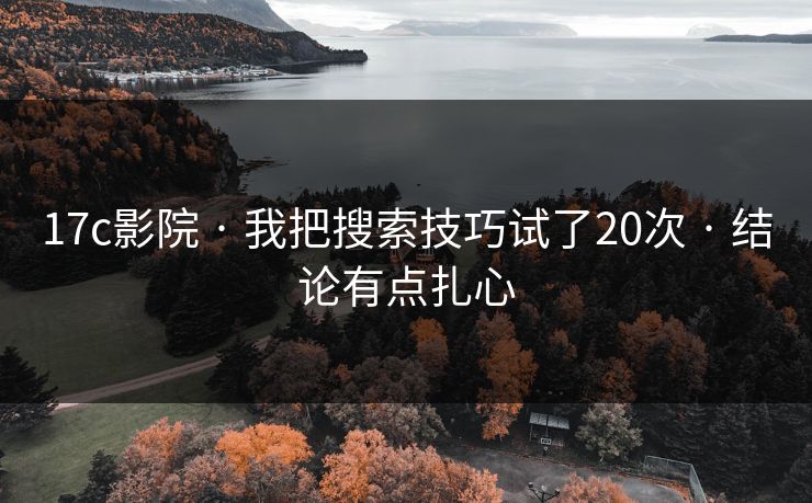 17c影院 · 我把搜索技巧试了20次 · 结论有点扎心