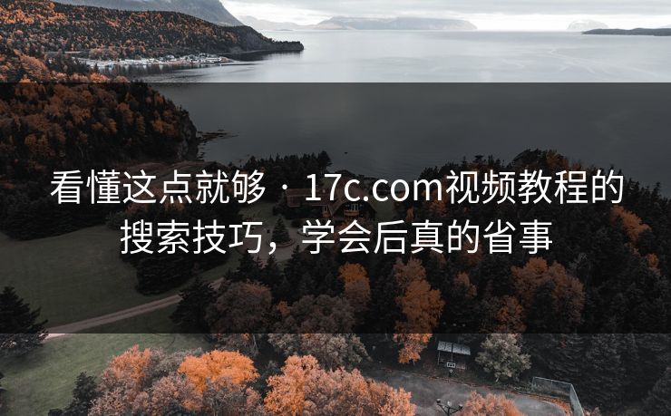 看懂这点就够 · 17c.com视频教程的搜索技巧,学会后真的省事 看懂这点就够 · 17c.com视频教程的搜索技巧,学会后真的省事